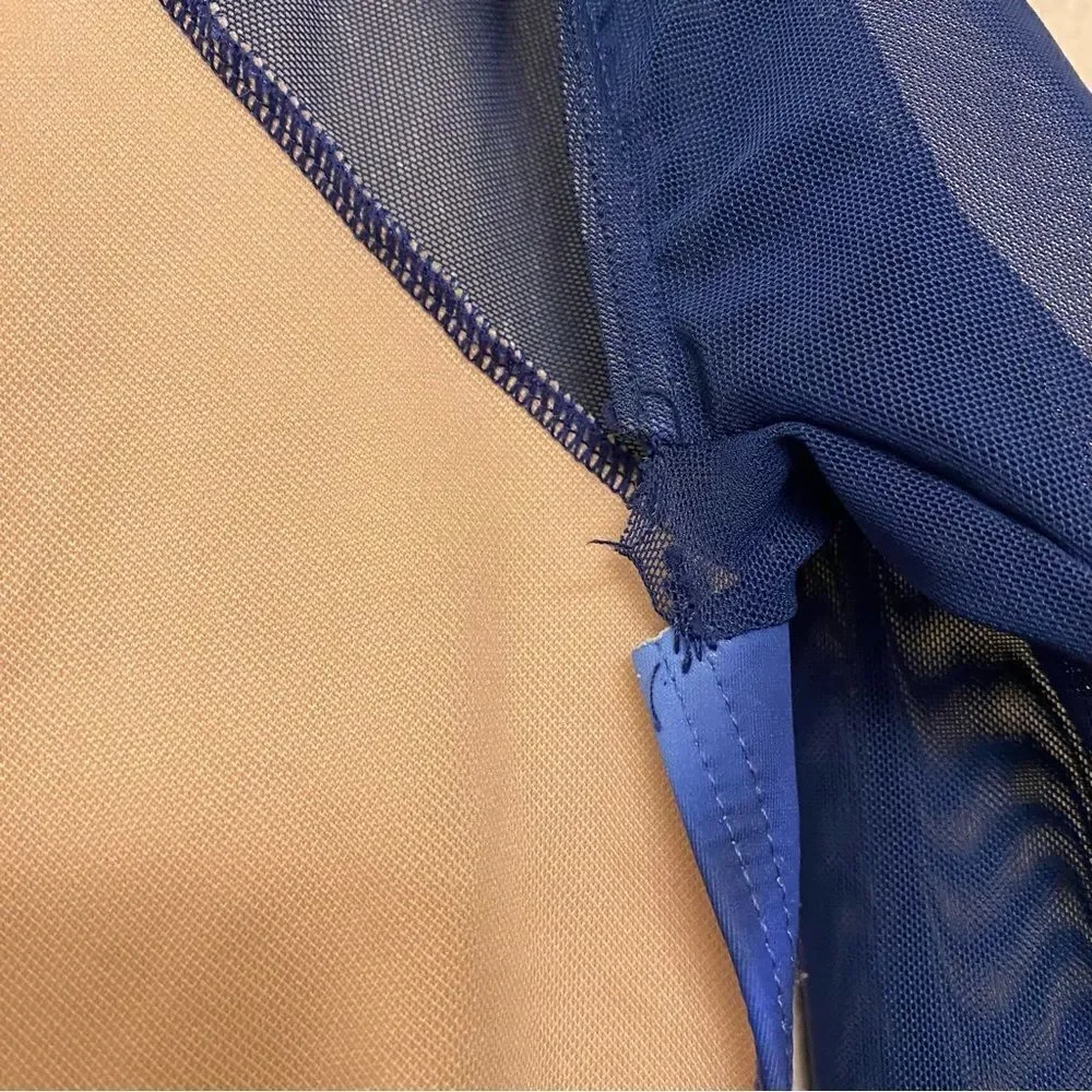 WEISSMAN Dance Blue mesh sleeve Printed Ombre Agate Leotard PL11208 adult SA